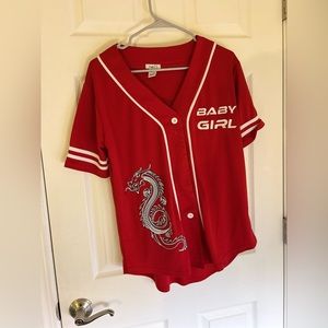 Rue21 Oversized Dragon Button Up